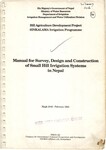 Manual for survey, design and construction of small hill irrigation systems in Nepal, 1992; p. 236